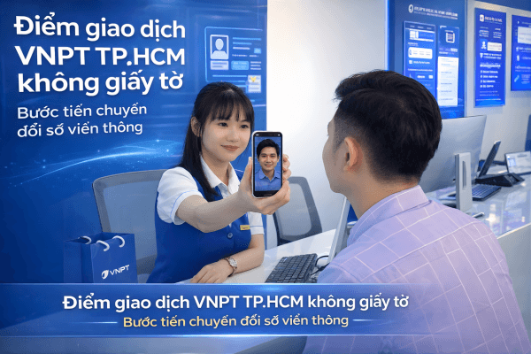 Điểm giao dịch VNPT TPHCM không giấy tờ Bước tiến chuyển đổi số viễn thông
